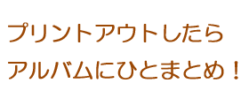 プリントアウトしたらアルバムにひとまとめ